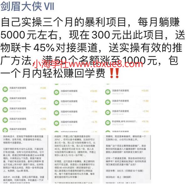 劍眉大俠實操三個月得暴利項目，每月躺賺5000元左右（價值300元）