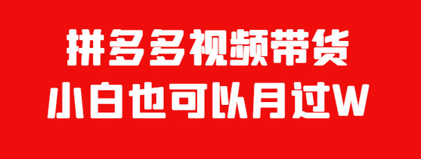 快速盈利項(xiàng)目，拼多多或者視頻號(hào)搬運(yùn)掛車(chē)帶貨月入過(guò)萬(wàn)！